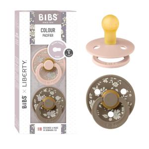 image:imageBiBS Liberty Pacifier 2Pack BPA Free Pacfiers with Natural Latex Round Nipple Made in Scandinavia Size 2 618 Months Bobo Ivory MixCapel Blush