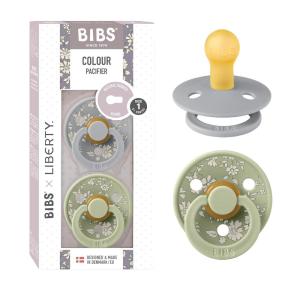 image:imageBiBS Liberty Pacifier 2Pack BPA Free Pacfiers with Natural Latex Round Nipple Made in Scandinavia Size 2 618 Months Bobo Ivory MixCapel Sage