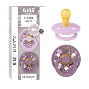 image:imageBiBS Liberty Pacifier 2Pack BPA Free Pacfiers with Natural Latex Round Nipple Made in Scandinavia Size 2 618 Months Bobo Ivory MixChamomile Lawn Violet Sky
