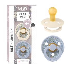 image:imageBiBS Liberty Pacifier 2Pack BPA Free Pacfiers with Natural Latex Round Nipple Made in Scandinavia Size 2 618 Months Bobo Ivory MixEloise Dusty Blue