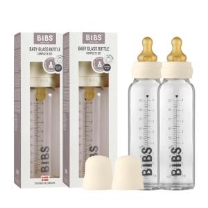 image:imageBibs Baby Glass Bottle  Newborn AntiColic Baby Bottles  Borosilicate Glass with a Natural Vented Round Natural Rubber Latex Nipple  Consistent Flow Rate  76 oz225 ml  2 Pack  Ivory