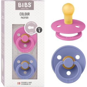 image:imageBibs Pacifiers Color Collection Set of 2 BPAFree Latex Pacifiers Made in Europe Round Nipple Baby PacifierBubblegum  Peri