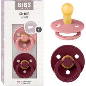 image:imageBibs Pacifiers Color Collection Set of 2 BPAFree Latex Pacifiers Made in Europe Round Nipple Baby PacifierDusty Pink  Elderberry
