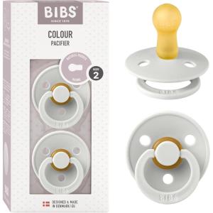 image:imageBibs Pacifiers Color Collection Set of 2 BPAFree Latex Pacifiers Made in Europe Round Nipple Baby PacifierHaze