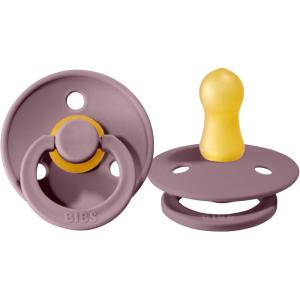 image:imageBibs Pacifiers Color Collection Set of 2 BPAFree Latex Pacifiers Made in Europe Round Nipple Baby PacifierHeather