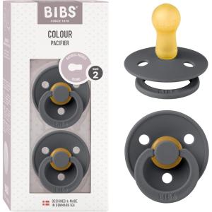 image:imageBibs Pacifiers Color Collection Set of 2 BPAFree Latex Pacifiers Made in Europe Round Nipple Baby PacifierIron