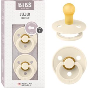image:imageBibs Pacifiers Color Collection Set of 2 BPAFree Latex Pacifiers Made in Europe Round Nipple Baby PacifierIvory