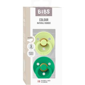 image:imageBibs Pacifiers Color Collection Set of 2 BPAFree Latex Pacifiers Made in Europe Round Nipple Baby PacifierMatcha  Cactus