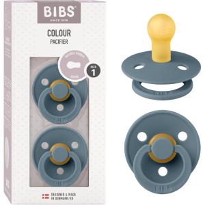 image:imageBibs Pacifiers Color Collection Set of 2 BPAFree Latex Pacifiers Made in Europe Round Nipple Baby PacifierPetrol Blue