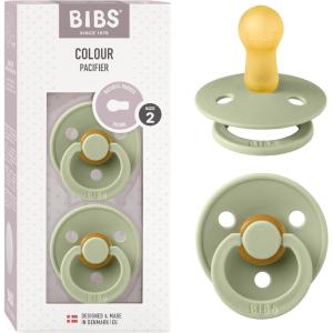 image:imageBibs Pacifiers Color Collection Set of 2 BPAFree Latex Pacifiers Made in Europe Round Nipple Baby PacifierSage