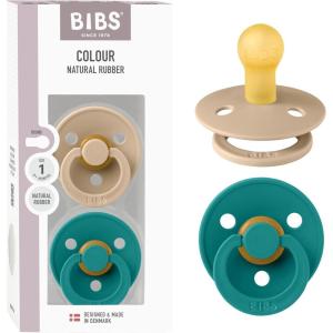 image:imageBibs Pacifiers Color Collection Set of 2 BPAFree Latex Pacifiers Made in Europe Round Nipple Baby PacifierTaupe  Scuba