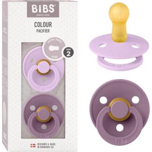 image:imageBibs Pacifiers Color Collection Set of 2 BPAFree Latex Pacifiers Made in Europe Round Nipple Baby PacifierViolet Sky  Mauve