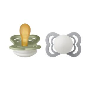 image:imageBibs Supreme Latex Pacifier for 06 Months Babies 2Pieces Size 1 Sage NightCloud Night