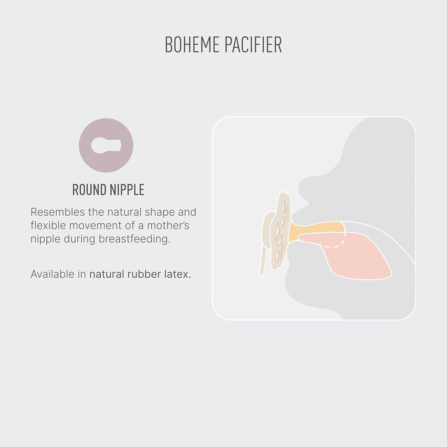 image:imageBIBS Boheme Rubber Pacifier Set for 618 Months BPAFree Round Latex Nipple Soothers Toddler Teat Set Made in Denmark 4Pack Dusty LilacDusty Lilac