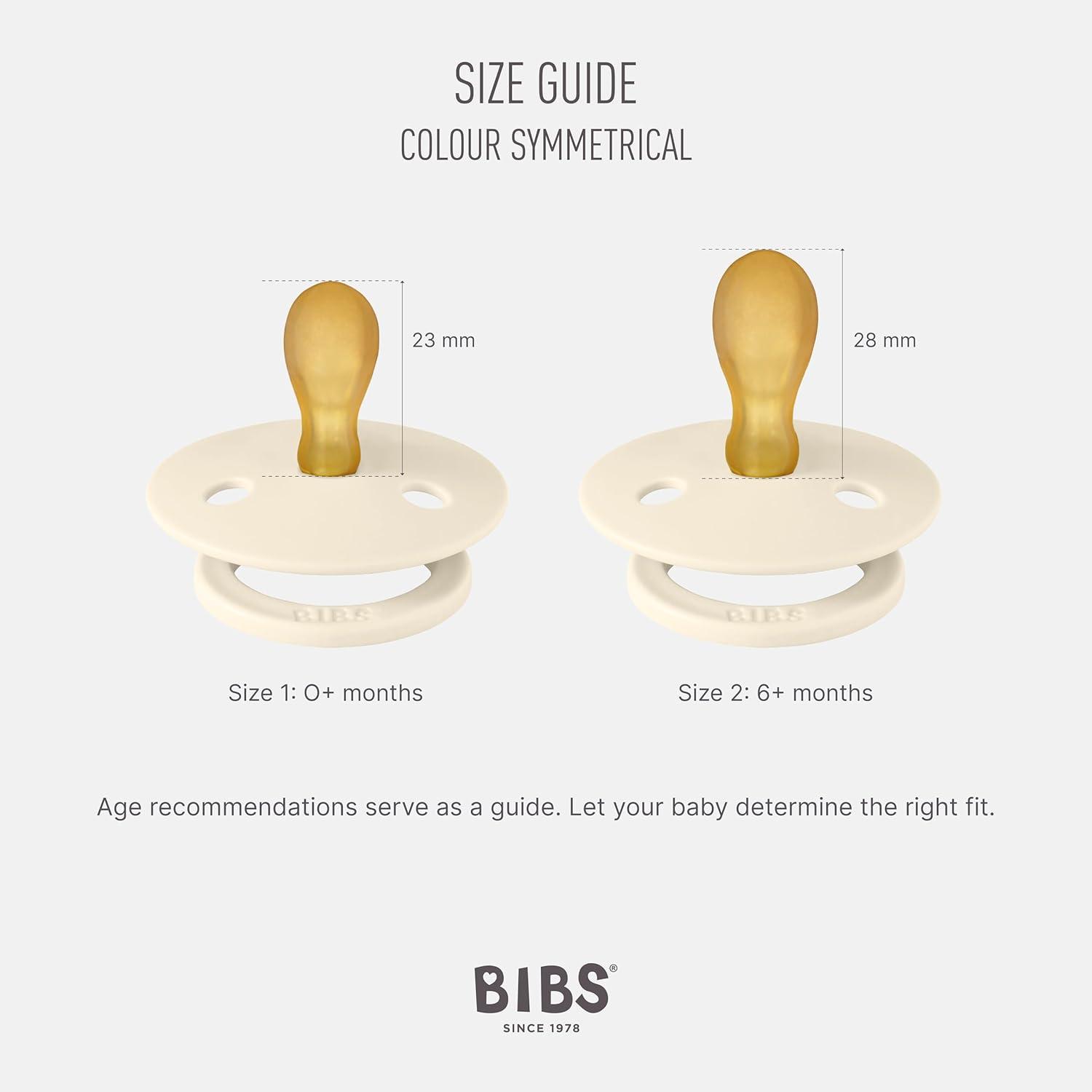 image:imageBIBS Colour Pacifier with Symmetrical Nipple Natural Rubber Baby Pacifier Set of 4 BPAFree Soothers Made in Denmark Cloud Mix Size 06 Months