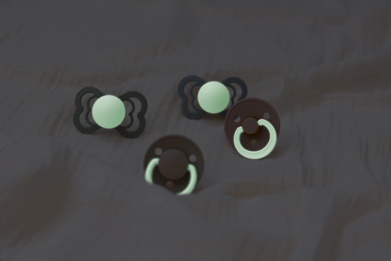 image:imageBIBS Pacifiers Natural Rubber Baby Pacifier Set of 2 BPAFree Soothers Made in Denmark Blush Glow Size 06 Months