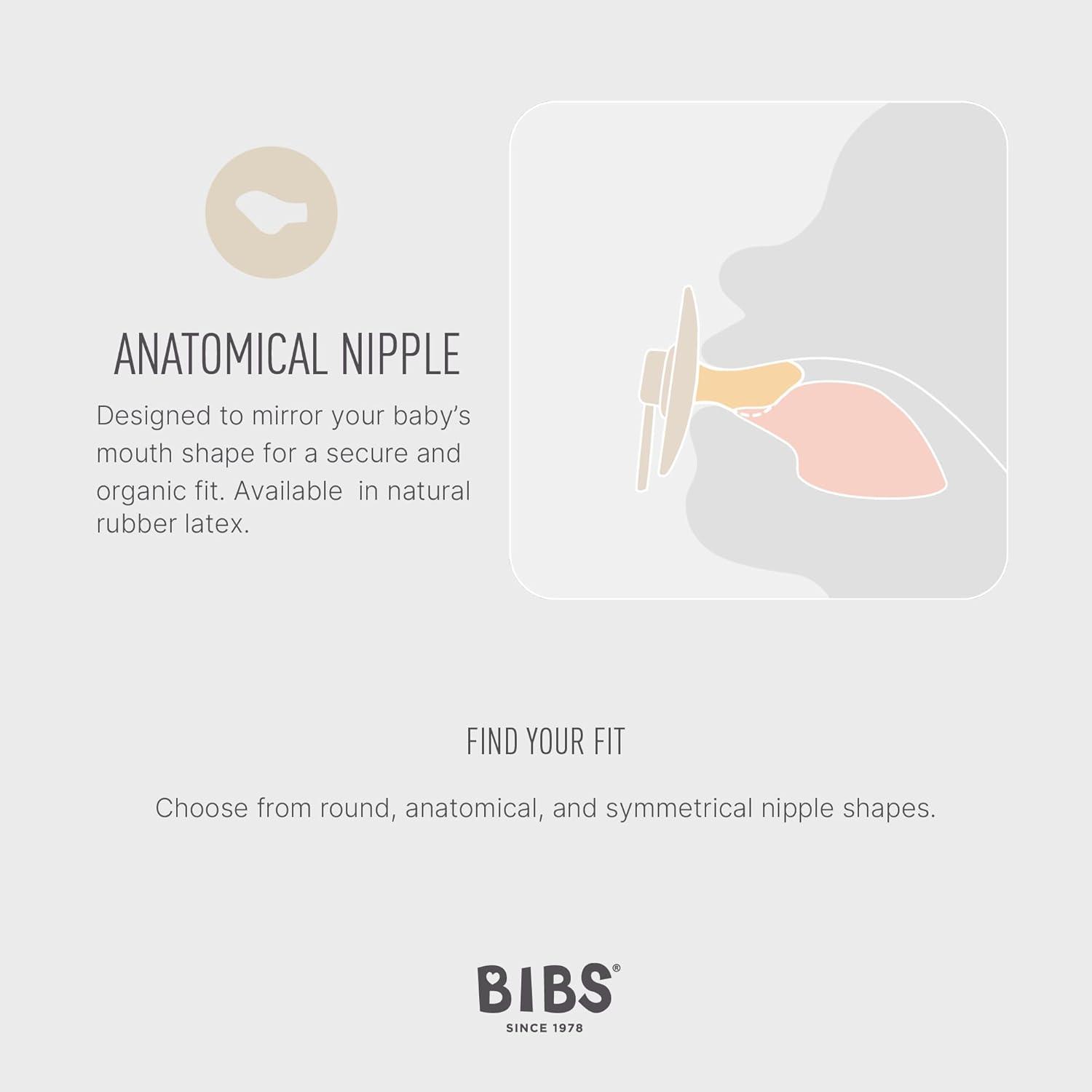 image:imageBIBS Pacifiers Set of 2 Colour Pacifier with Anatomical Nipple BPAFree Natural Rubber Made in Denmark Baby Blue Petrol 618 Months