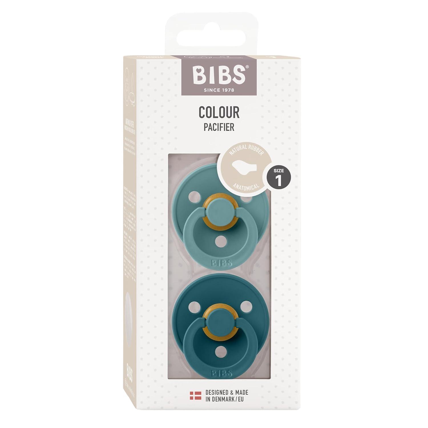 image:imageBIBS Pacifiers 618 Months Colour Collection 2Pack BPAFree Anatomical Natural Rubber Nipple Made in Denmark Island SeaForest Lake Color PacifierIsland SeaForest Lake