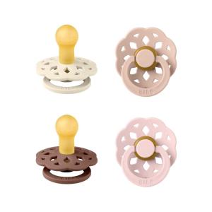 image:imageBIBS Boheme Rubber Pacifier Set for 618 Months  BPAFree Round Latex Nipple Soothers  Toddler Teat Set  Made in Denmark  4Pack  Dusty LilacBlush Mix