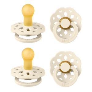 image:imageBIBS Boheme Rubber Pacifier Set for 618 Months  BPAFree Round Latex Nipple Soothers  Toddler Teat Set  Made in Denmark  4Pack  Dusty LilacIvory