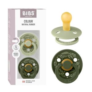 image:imageBIBS Colour Holiday Pacifier 2Pack BPA Free Pacifier Round Nipple Natural Rubber Latex Made in Denmark Size 1 06 Months SageHunter Green