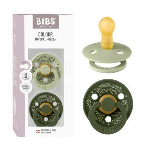 image:imageBIBS Colour Holiday Pacifier 2Pack BPA Free Pacifier Round Nipple Natural Rubber Latex Made in Denmark Size 2 618 Months SageHunter Green