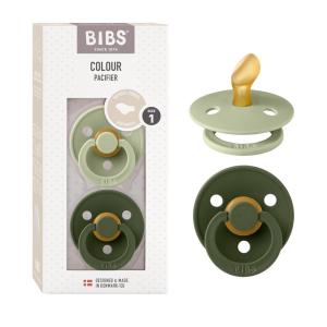 image:imageBIBS Pacifiers 06 Months  2Pack Soothers  Anatomical Nipple  BPAFree Natural Rubber  Made in Denmark  SageHunter Green Colour Pacifier