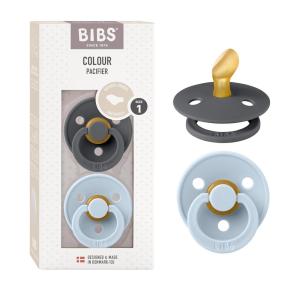 image:imageBIBS Pacifiers 06 Months  2Pack Soothers  BPAFree Anatomical Nipple  Made in Denmark  IronBaby Blue Colour Pacifier