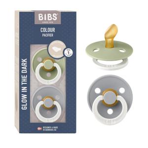 image:imageBIBS Pacifiers 06 Months  2Pack Soothers  BPAFree Anatomical Nipple  Made in Denmark  Sage GlowCloud Glow Colour Pacifier
