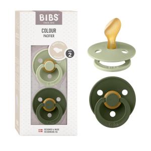 image:imageBIBS Pacifiers 618 Months  2Pack Soothers  Anatomical Nipple  BPAFree Natural Rubber  Made in Denmark  SageHunter Green Colour Pacifier