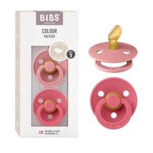 image:imageBIBS Pacifiers 618 Months  Colour Collection 2Pack  BPAFree Anatomical Natural Rubber Nipple  Made in Denmark  Island SeaForest Lake Color PacifierDusty PinkCoral