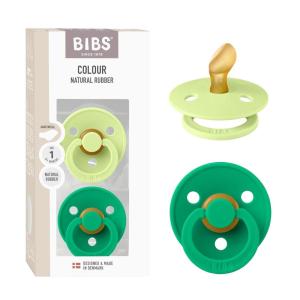 image:imageBIBS Pacifiers 618 Months  Colour Collection 2Pack  BPAFree Anatomical Natural Rubber Nipple  Made in Denmark  Island SeaForest Lake Color PacifierMatcha  Cactus