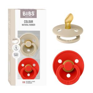 image:imageBIBS Pacifiers 618 Months  Colour Collection 2Pack  BPAFree Anatomical Natural Rubber Nipple  Made in Denmark  Island SeaForest Lake Color PacifierVanilla  Candy Apple