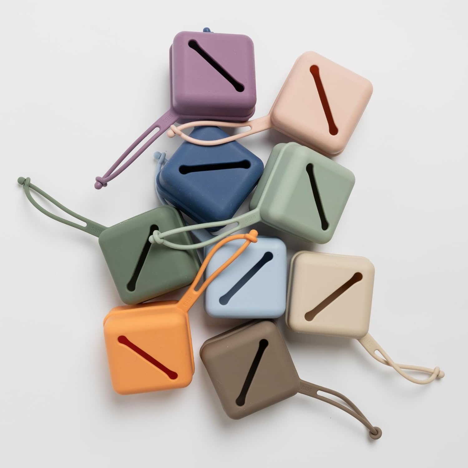 image:imageBIBS Pacifier Case with Loop for Storing and Carrying Dummies Holds Three Pacifiers 100 BPA Free Material Made in Denmark Dusty BlueDusty Blue