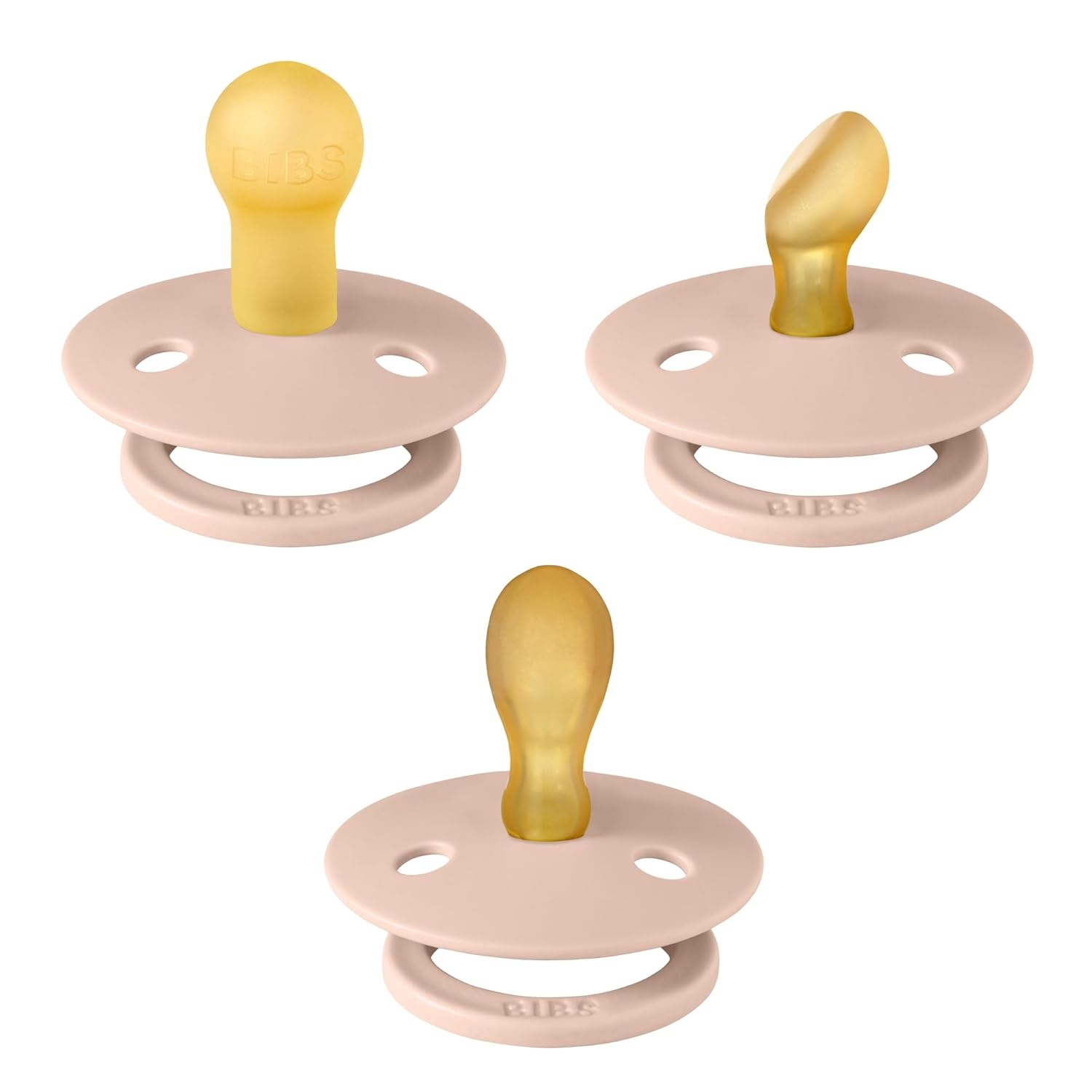 image:imageBIBS Pacifiers 06 Months 3Pack Soothers BPAFree Symmetrical Nipple Made in Denmark Ivory TryIt Collection IvoryBlush