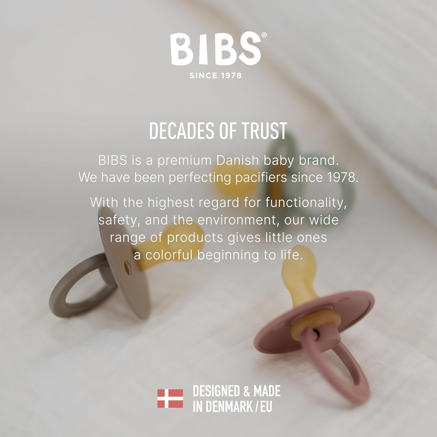 image:imageBIBS Pacifiers 06 Months 3Pack Soothers BPAFree Symmetrical Nipple Made in Denmark Ivory TryIt Collection IvoryBlush