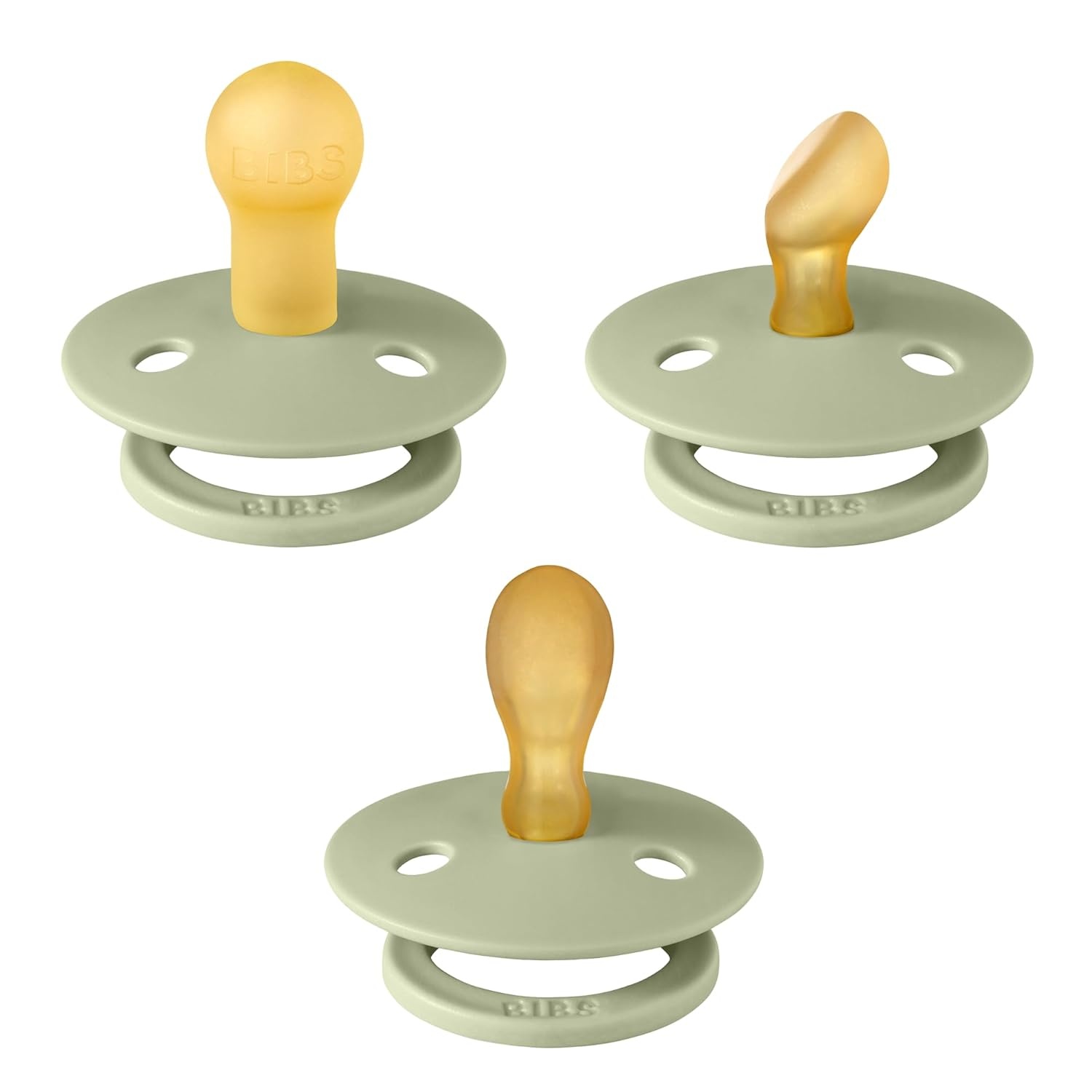 image:imageBIBS Pacifiers 06 Months 3Pack Soothers BPAFree Symmetrical Nipple Made in Denmark Ivory TryIt Collection IvorySage