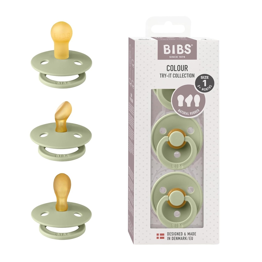 image:imageBIBS Pacifiers 06 Months 3Pack Soothers BPAFree Symmetrical Nipple Made in Denmark Ivory TryIt Collection IvorySage