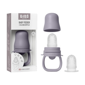 image:imageBIBS Baby Feeder with 2 Silicone Nipples Compatible with Freezer Tray EasyGrip BPAFree  Ideal for Teething amp SelfFeeding 4 Months  IvoryFossil grey