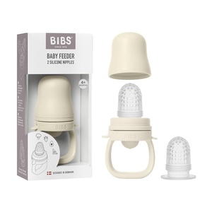 image:imageBIBS Baby Feeder with 2 Silicone Nipples Compatible with Freezer Tray EasyGrip BPAFree  Ideal for Teething amp SelfFeeding 4 Months  IvoryIvory
