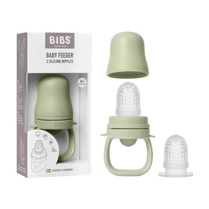 image:imageBIBS Baby Feeder with 2 Silicone Nipples Compatible with Freezer Tray EasyGrip BPAFree  Ideal for Teething amp SelfFeeding 4 Months  IvorySage