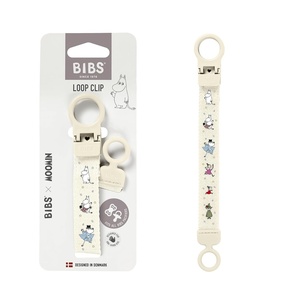image:imageBIBS Loop Pacifier Clip  Sleek Secure OneHanded Operation Fits All BIBS and Most Brands Machine Washable Slim Profile for Comfort Ages 0  Dusty BlueIvory Moomin