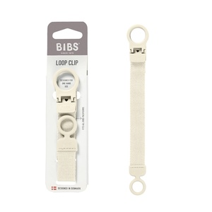 image:imageBIBS Loop Pacifier Clip  Sleek Secure OneHanded Operation Fits All BIBS and Most Brands Machine Washable Slim Profile for Comfort Ages 0  Dusty BlueIvory