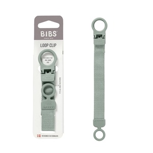 image:imageBIBS Loop Pacifier Clip  Sleek Secure OneHanded Operation Fits All BIBS and Most Brands Machine Washable Slim Profile for Comfort Ages 0  Dusty BlueSage
