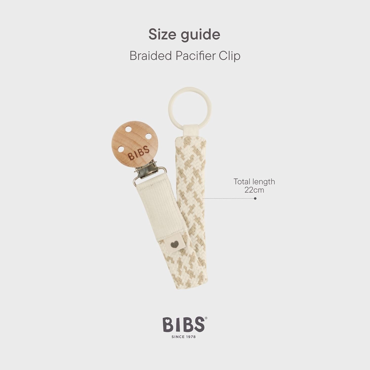 image:imageBIBS Paci Braid Pacifier String Organic Cotton Danish Design OneSize 036 Months IvoryVanillaPale Butter Ivory