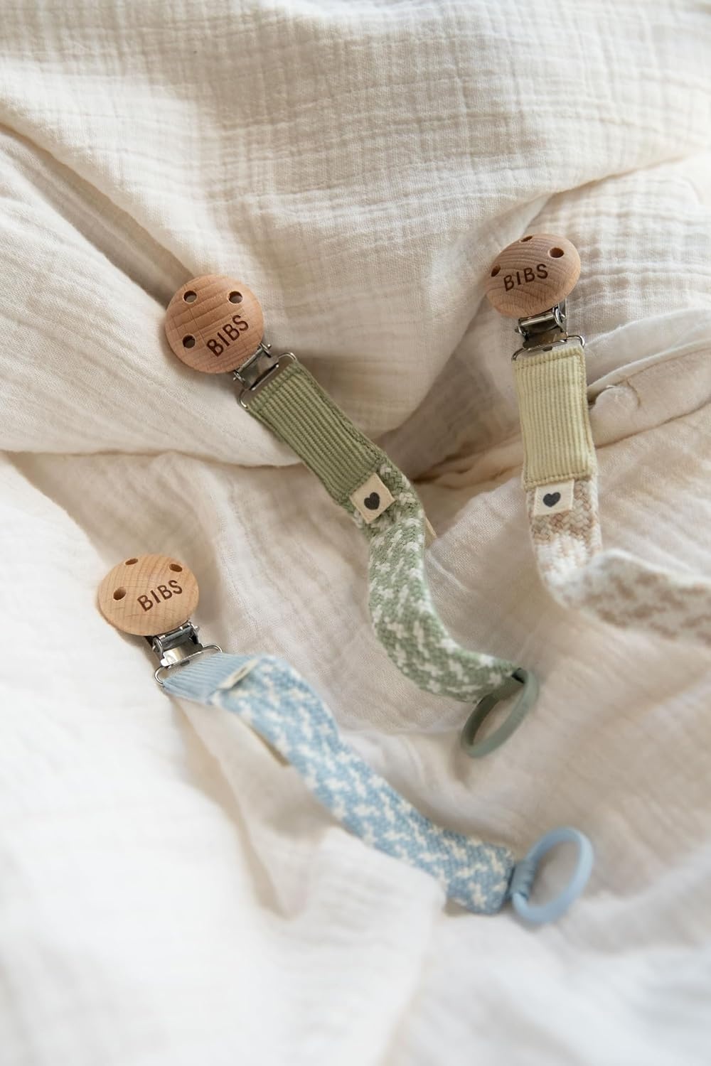 image:imageBIBS Paci Braid Pacifier String Organic Cotton Danish Design OneSize 036 Months IvoryVanillaPale Butter Ivory