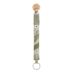 image:imageBIBS Tie Dye Camo Paci Braid Pacifier String Organic Cotton Danish Design OneSize 036 Months Green