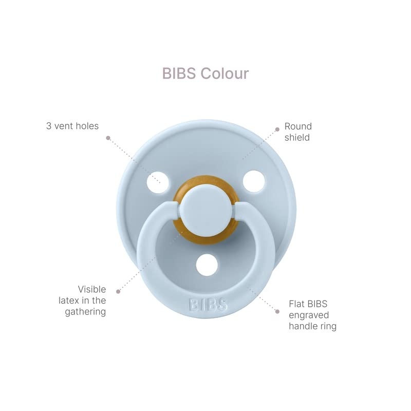 image:imageBIBS Color Pacifiers 4Pack BPA Free Soother Pacifier Round Nipple Natural Rubber Latex Made in Europe Size 1836 Months Sage Glow MixVanilla Glow Mix