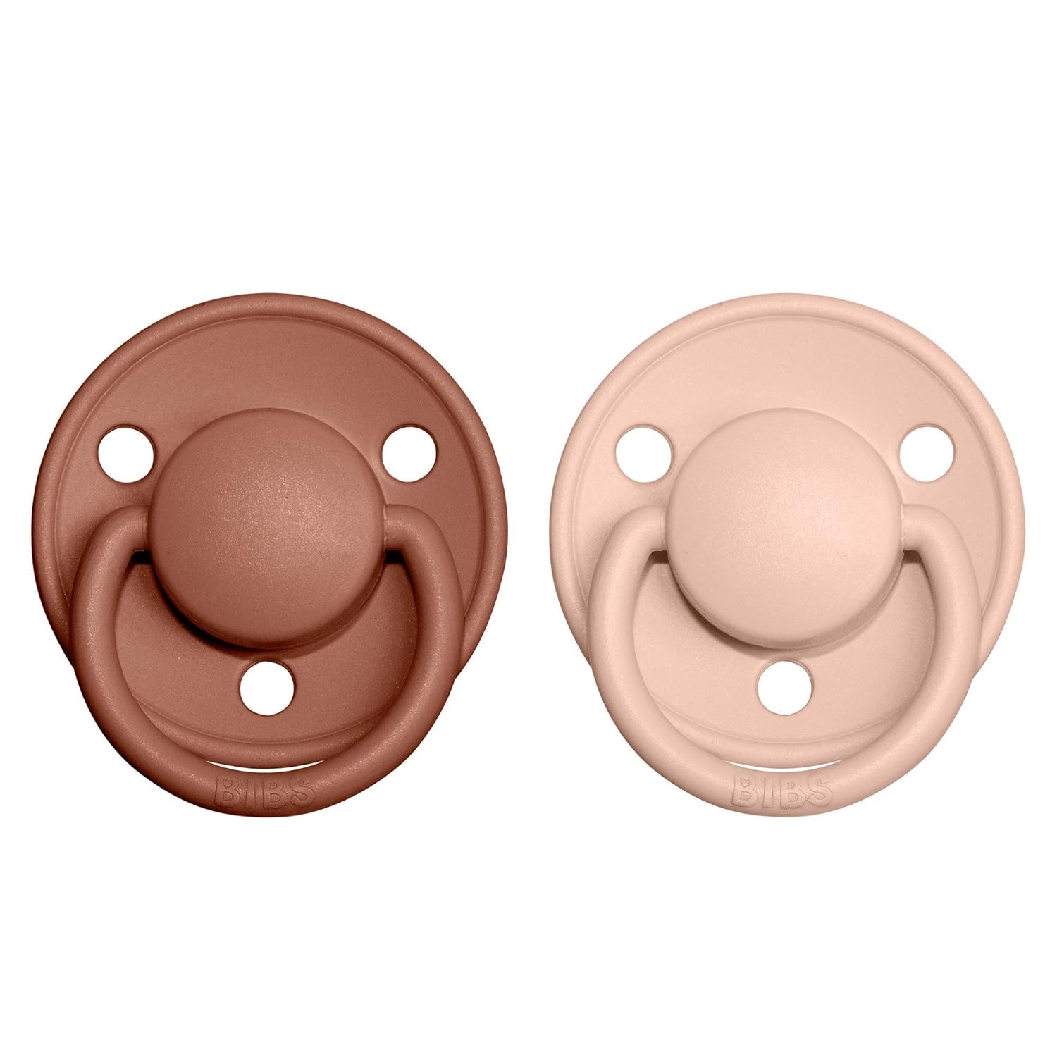 image:imageBIBS Pacifiers De Lux Collection BPAFree Baby Pacifier Made in Denmark Set of 2 IronBaby Blue Color Premium Soothers Size One SizeWoodchuckBlush