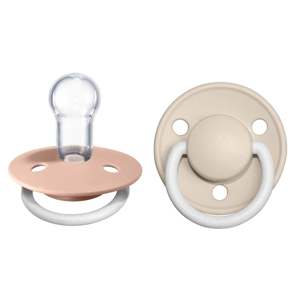 image:imageBIBS Pacifiers De Lux Collection BPAFree Baby Pacifier Made in Denmark Set of 2 IronBaby Blue Color Premium Soothers Size One SizeBlush NightVanilla Night